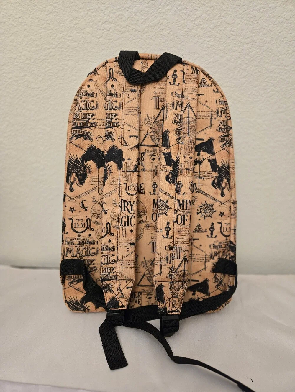 Harry Potter Ministry Of Magic Backpack 17x11x5  Orange & Black Adj Straps